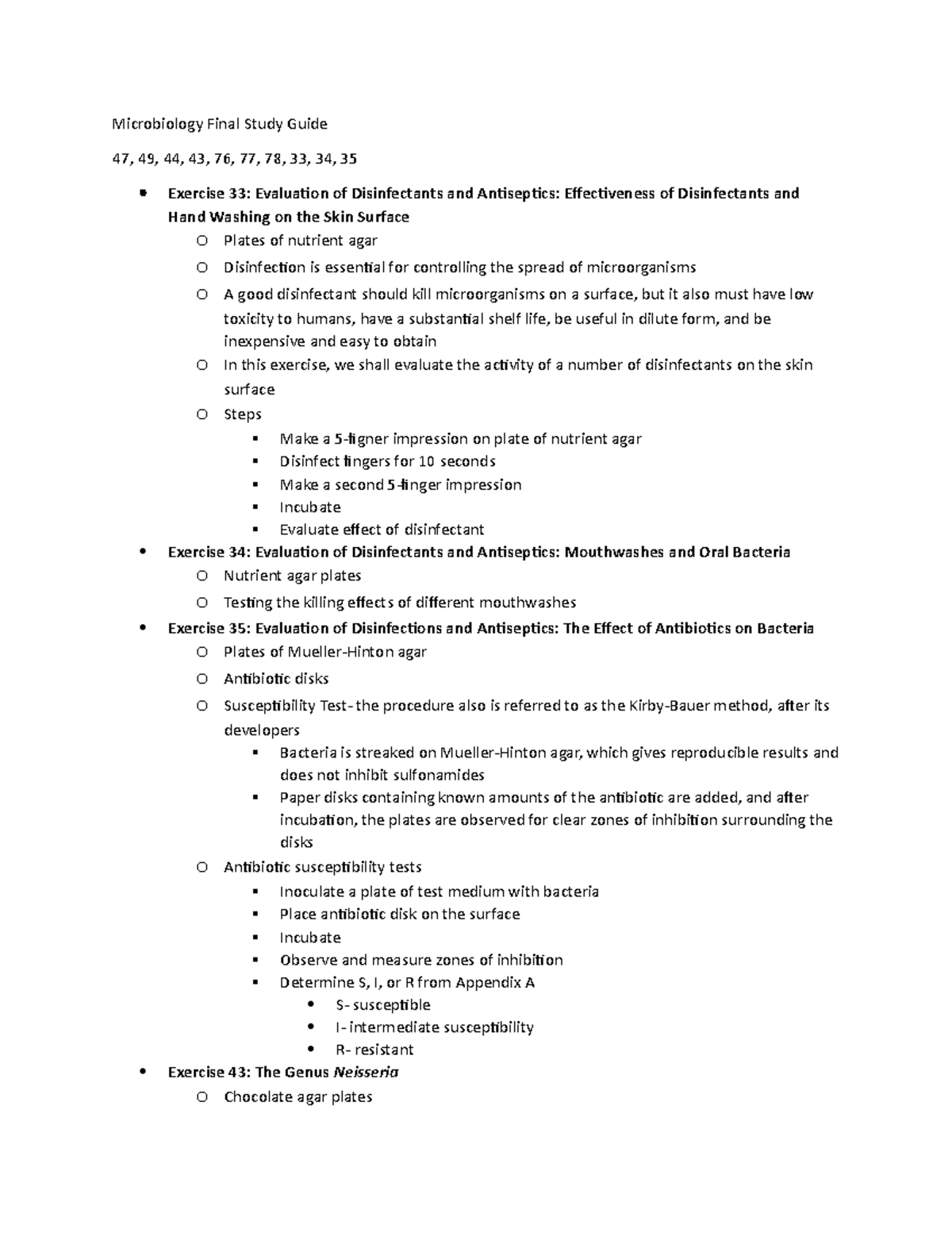 Lab Final - Microbiology Final Study Guide 47, 49, 44, 43, 76, 77, 78 ...