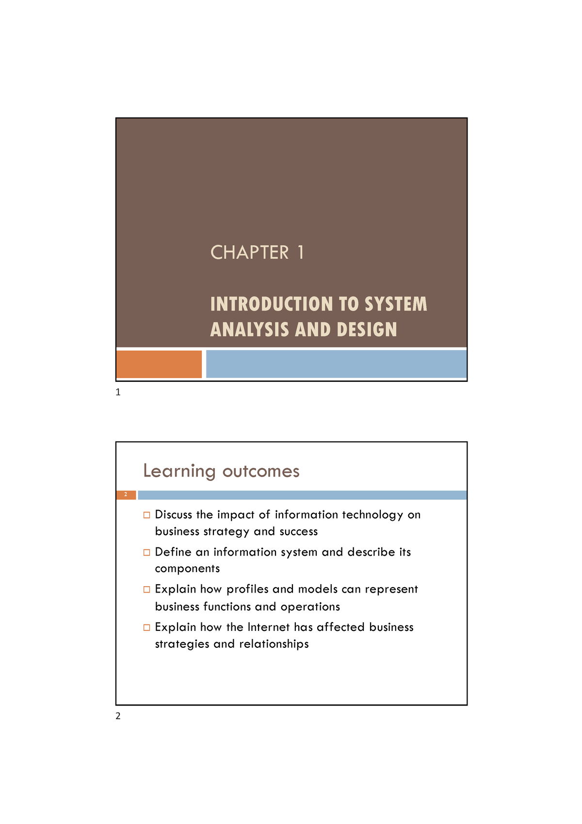 Lecture Notes. Chapter 1, Csc250, Introduction Of System Analysis ...