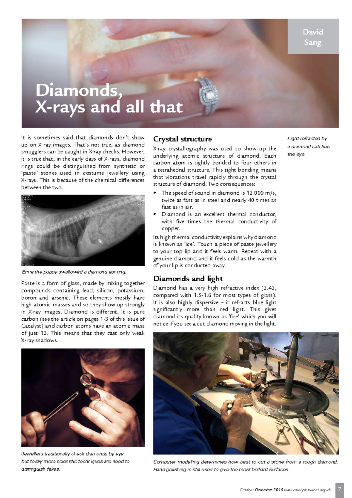 Diamonds, x-rays and all that - Catalyst December 2016 catalyststudent ...
