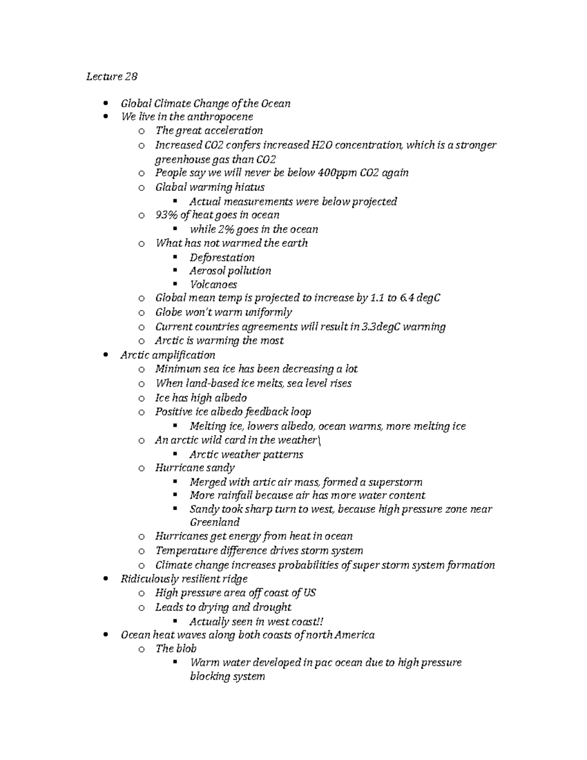 Lecture 28 - Global Climate Change of the Ocean - Studocu