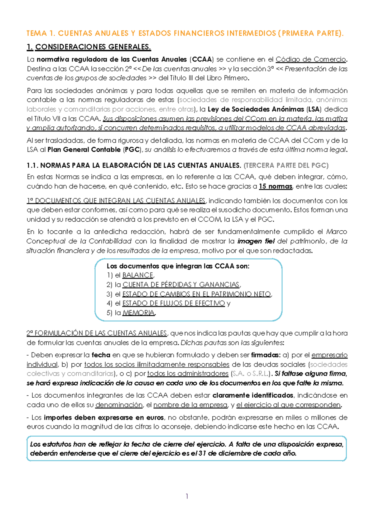 Tema 1. Cuentas anuales y estados financieros intermedios (I) - TEMA 1 ...