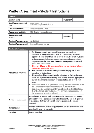 VU21910 AT2 Written Crime Report(SA) V1.1 R V ACAR final - Written ...