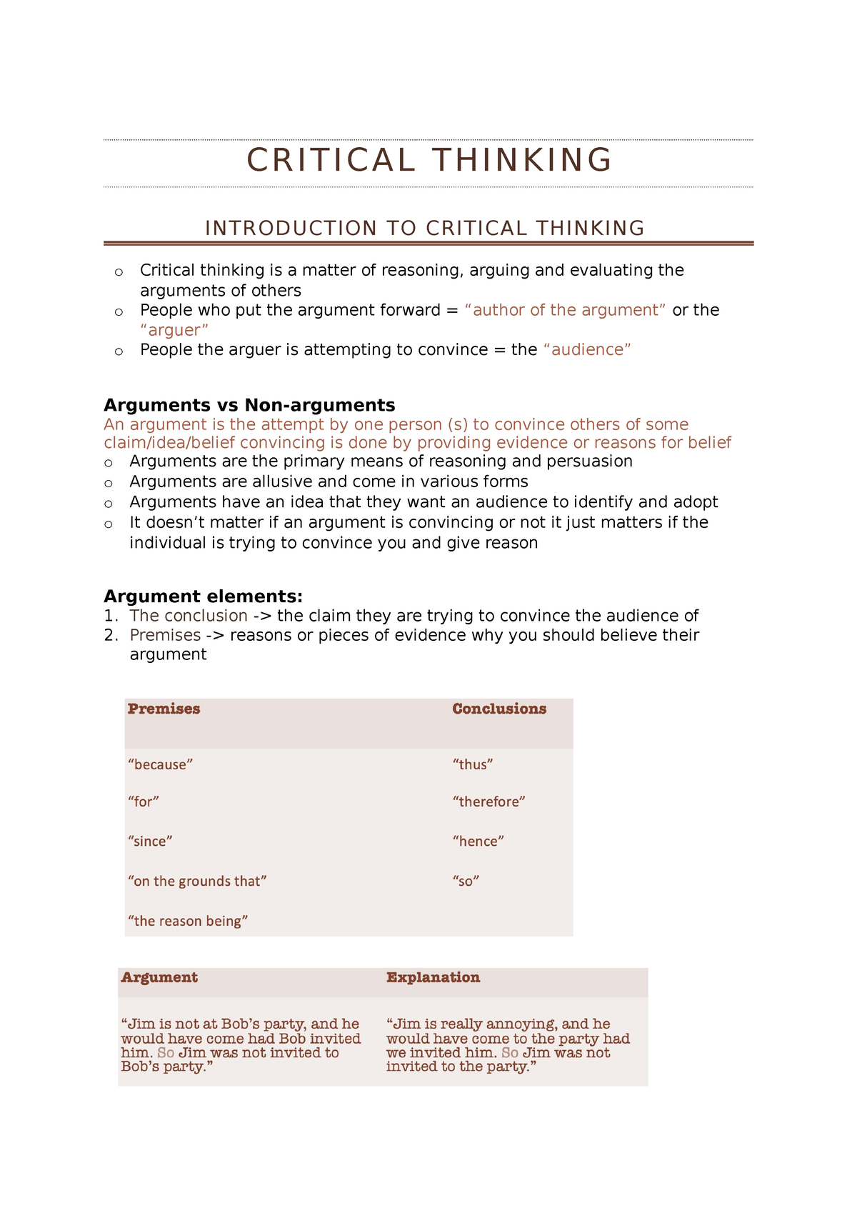 critical thinking note pdf