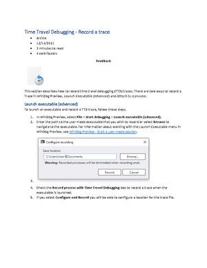 Document 33 (83) - Bob - Time Travel Debugging - Replay a trace Article ...