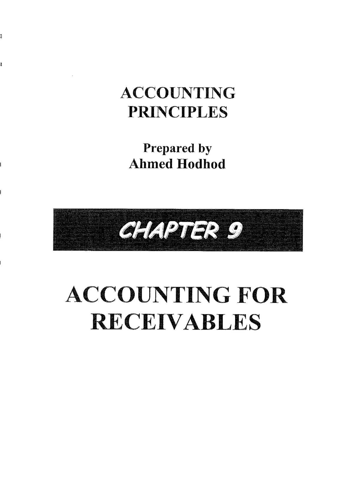 Ch.9 Accounting For Receivables - Accounting Principles - Studocu