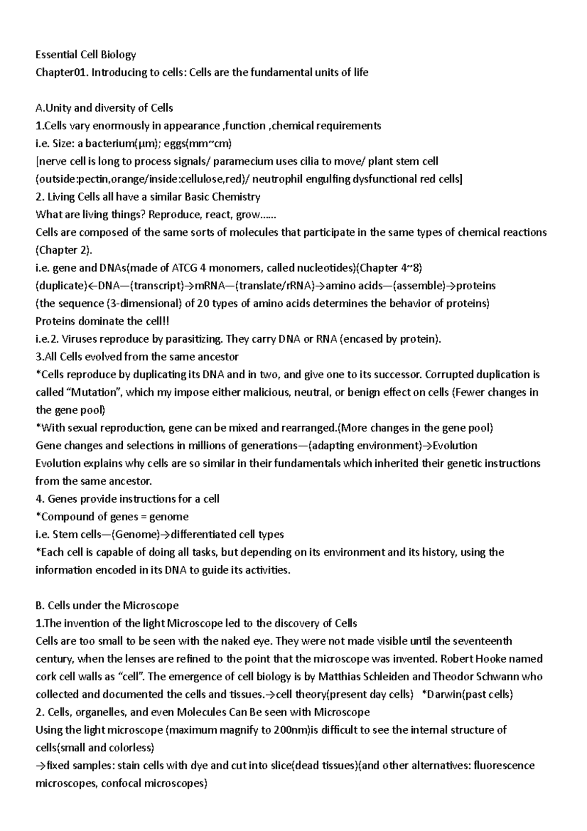Cell Biology : Introducing to cells - Cells are the fundamental units ...