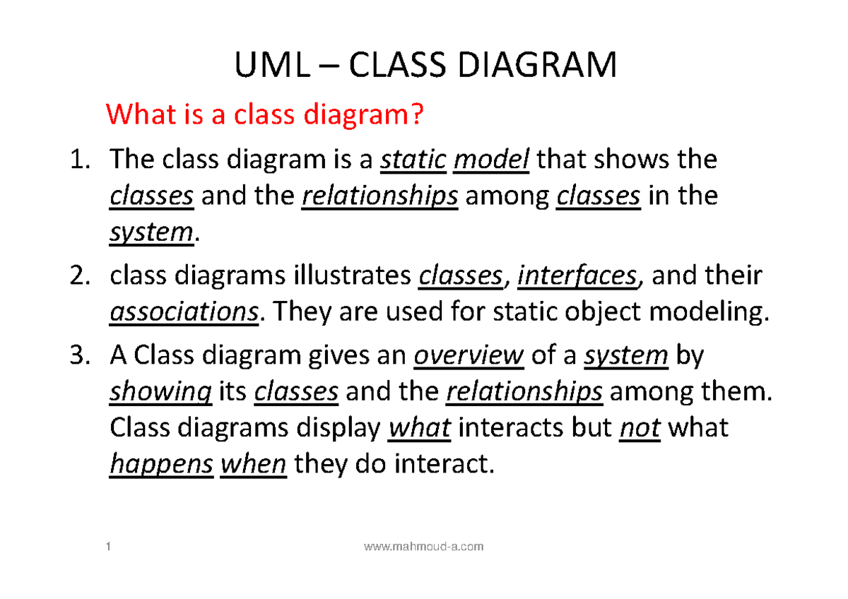 Uml Class Diagrams What Is A Class Diagram The Class Diagram Is A uml-class-diagrams-what-is-a-class-diagram-the-class-diagram-is-a