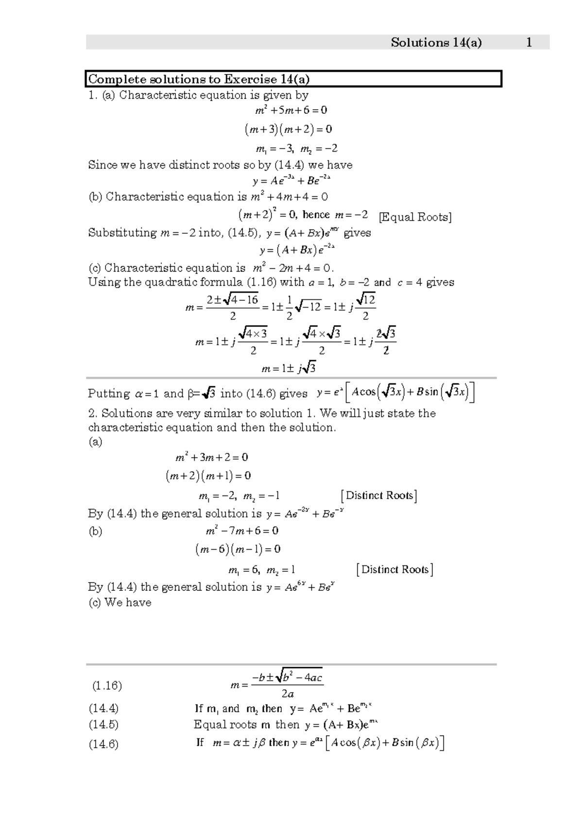 Solutions 14a - practice - Solutions 14(a) 1 Complete solutions to ...