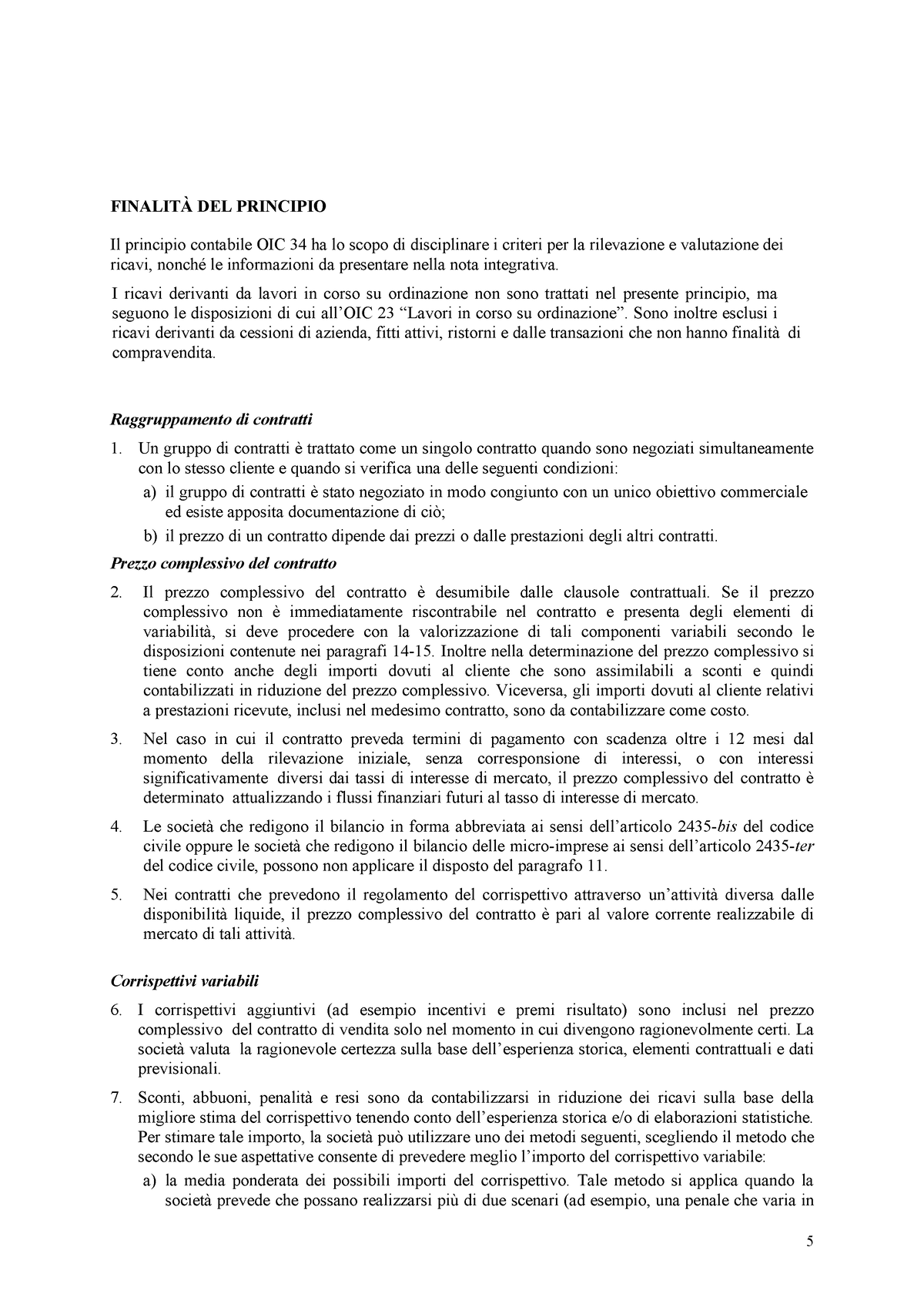 2023-04-19-OIC-34-Ricavi- FINALITÀ DEL PRINCIPIO Il Principio Contabile ...