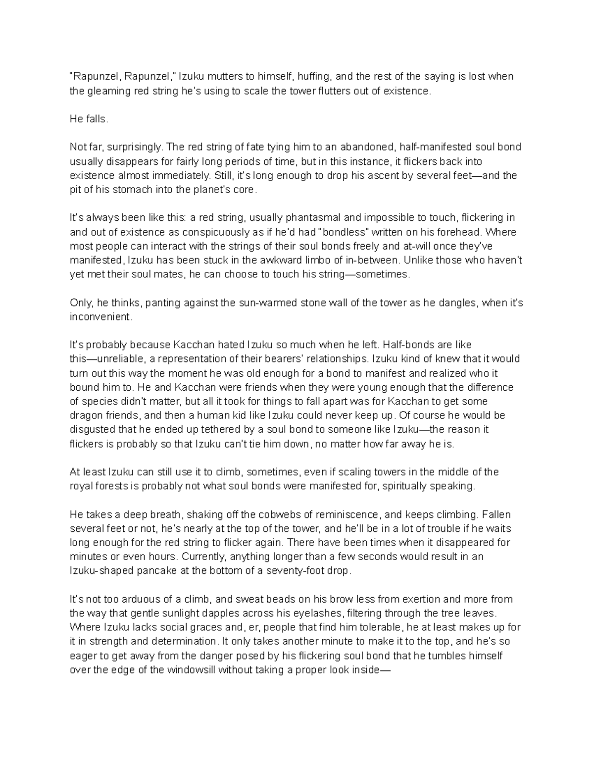 Rapunzel, Rapunzel A Creative Writing Short Story[ESSAY] “Rapunzel