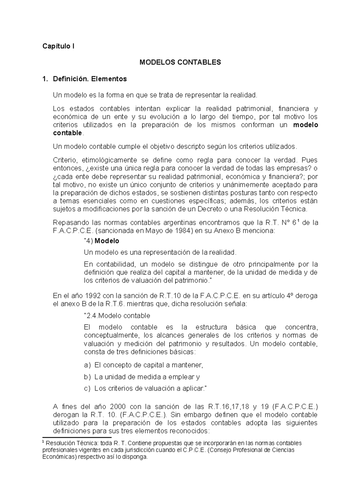 01) Capítulo I Modelos Contables - Capítulo I MODELOS CONTABLES 1 ...