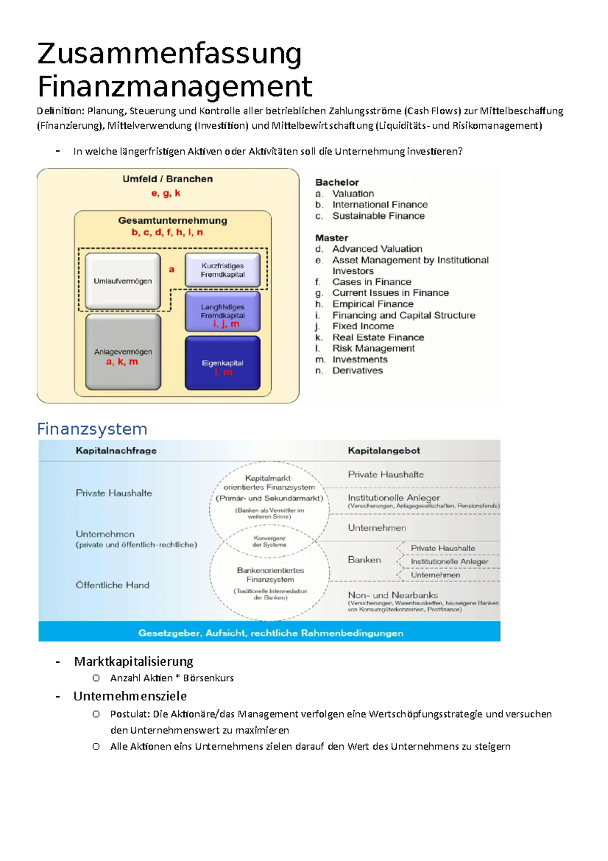 Zusammenfassung FInanzmanagement - Zusammenfassung Finanzmanagement ...