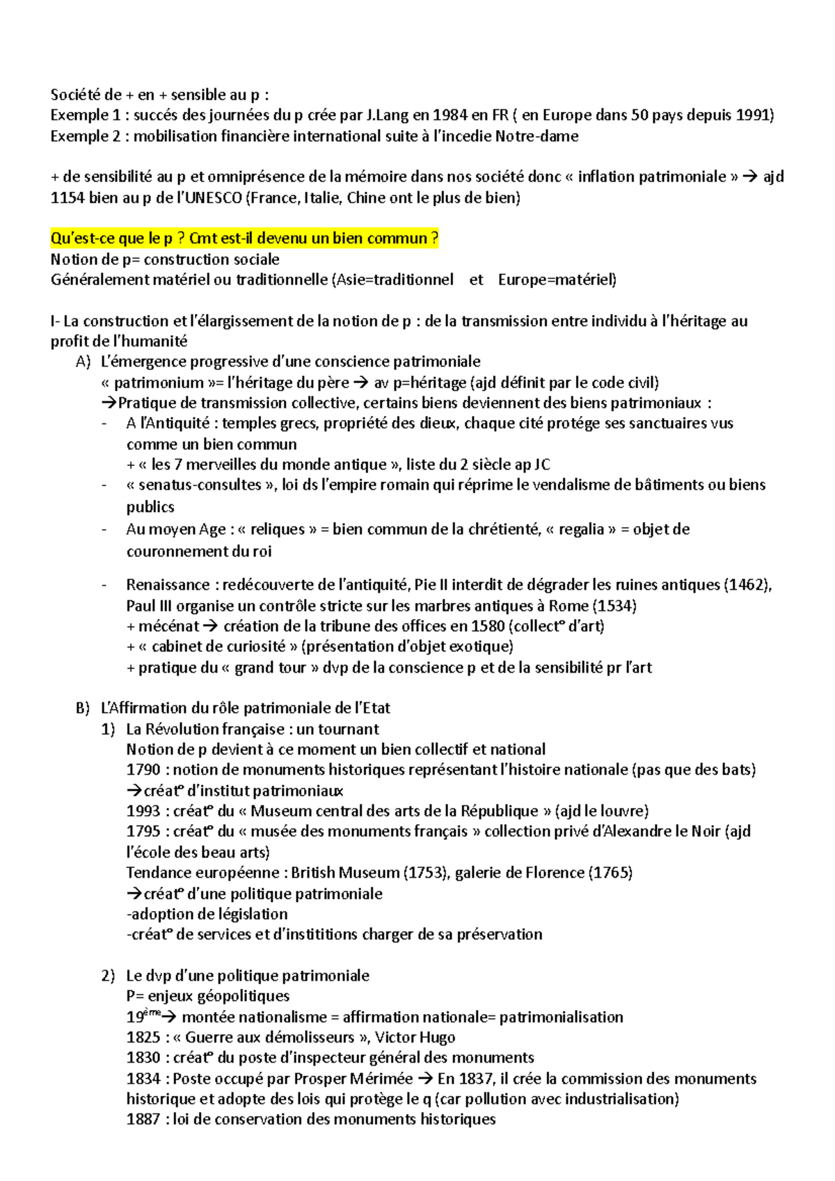 Fiche De Hggsp Patrimoine - Société De + En + Sensible Au P : Exemple 1 ...