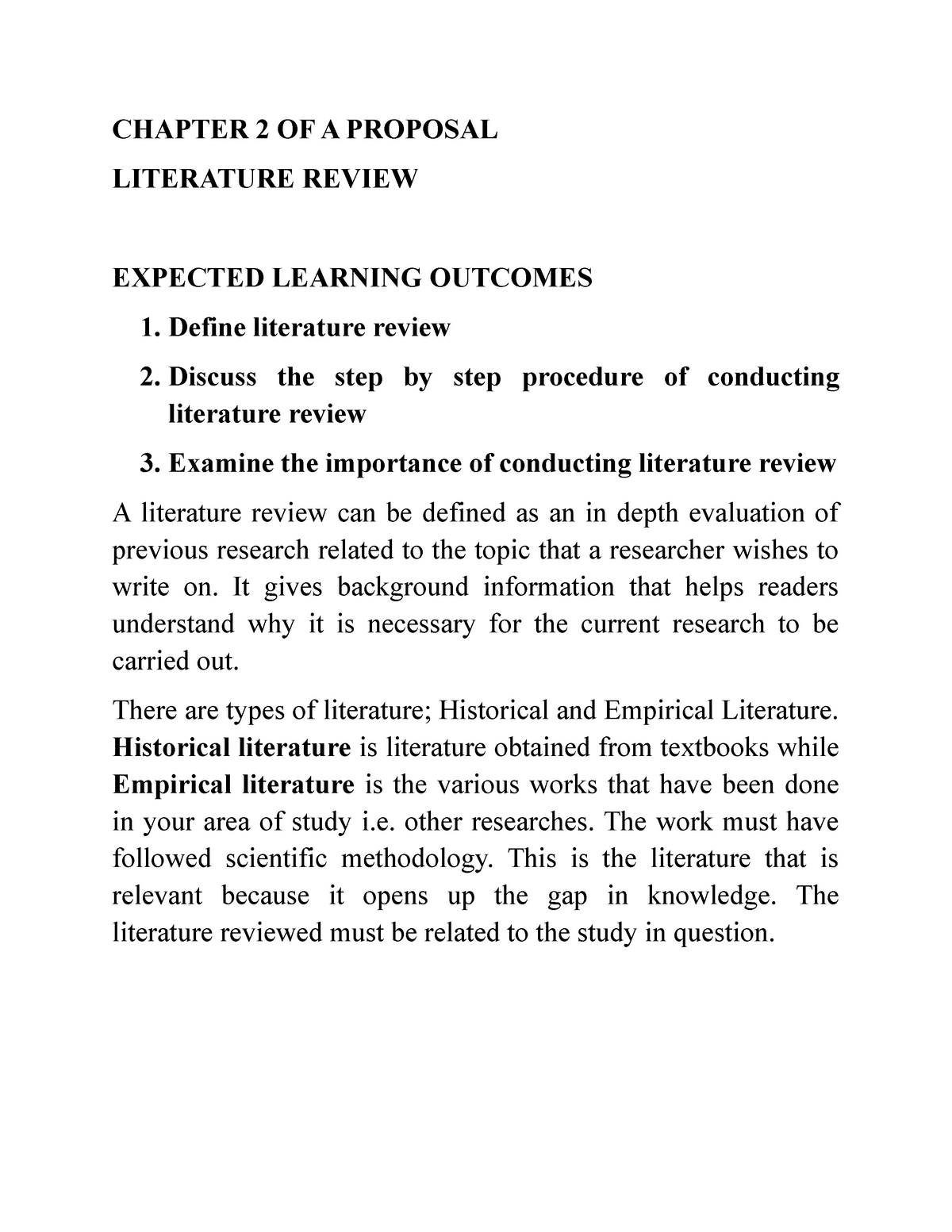procedure for literature review