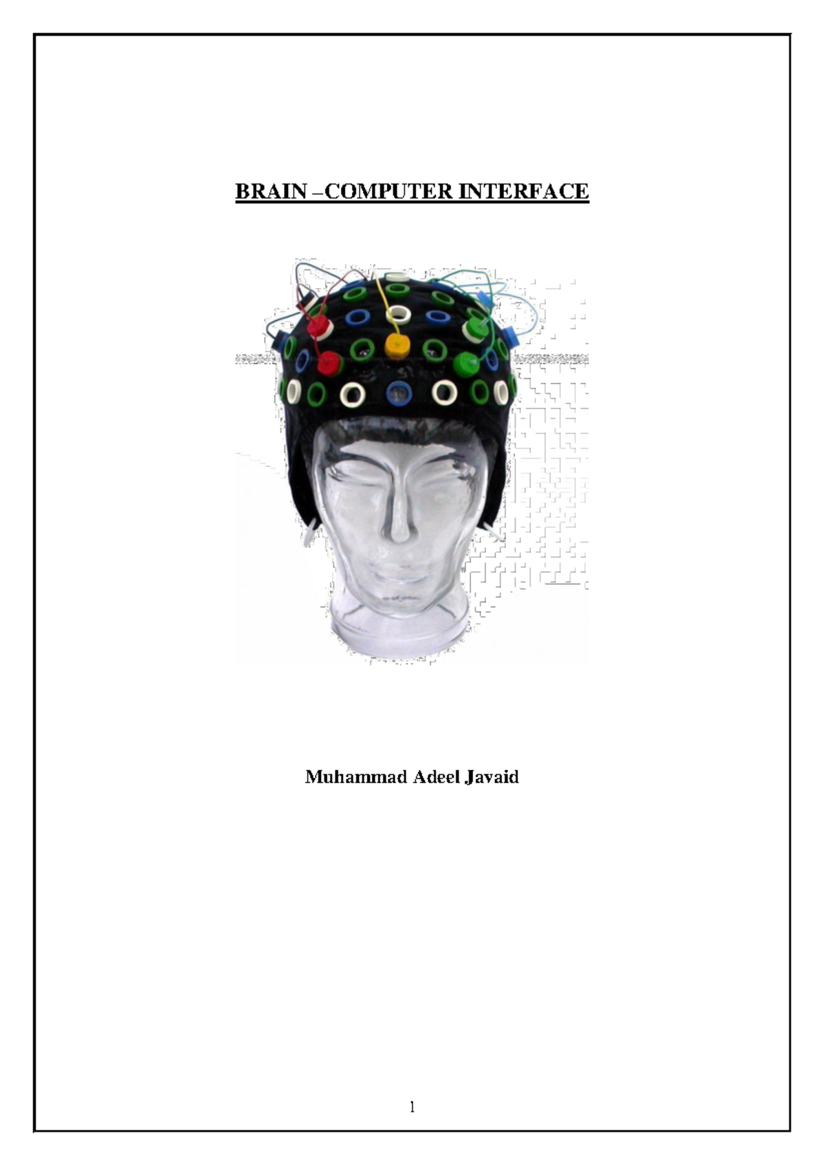 Brain-Computer Interface - BRAIN – COMPUTER INTERFACE Muhammad Adeel ...