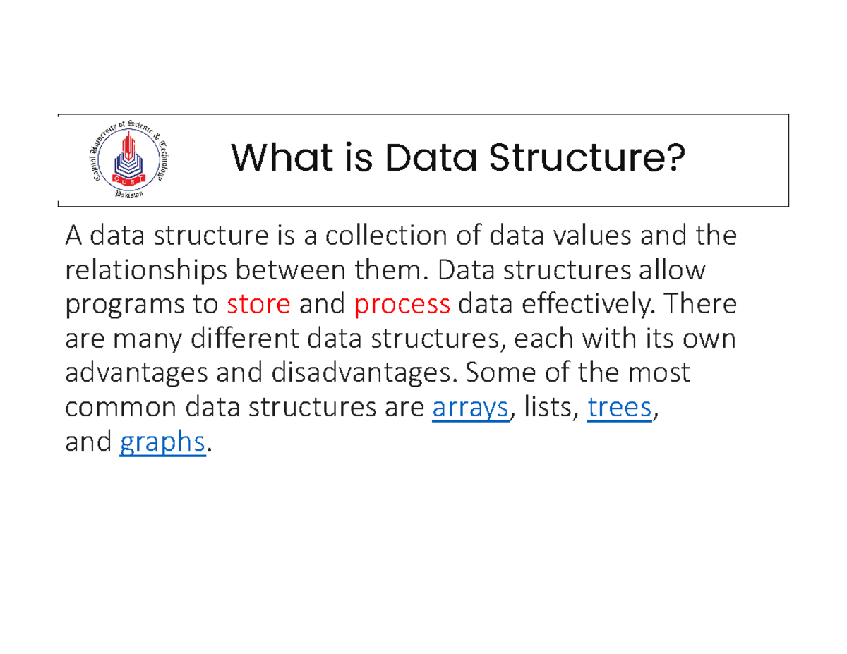 Data structure - By dr qamar abbas - What is Data Structure? A data ...