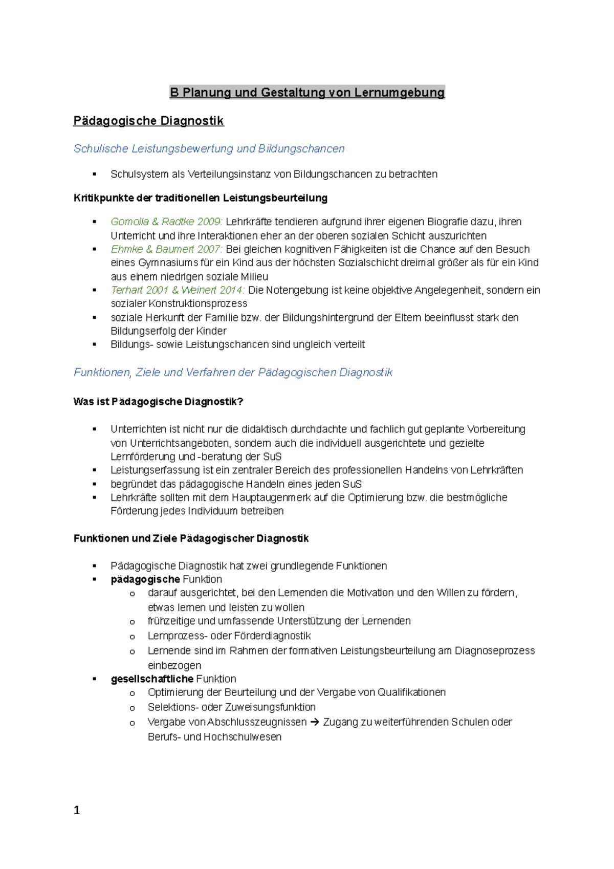 B Planung Und Gestaltung Von Lernumgebung - B Planung Und Gestaltung ...