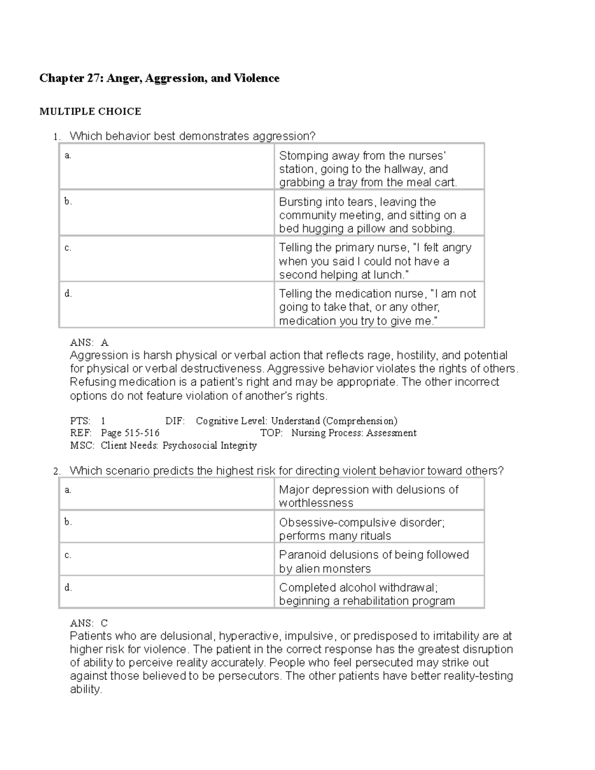 Anger - lecture notes - Chapter 27: Anger, Aggression, and Violence ...