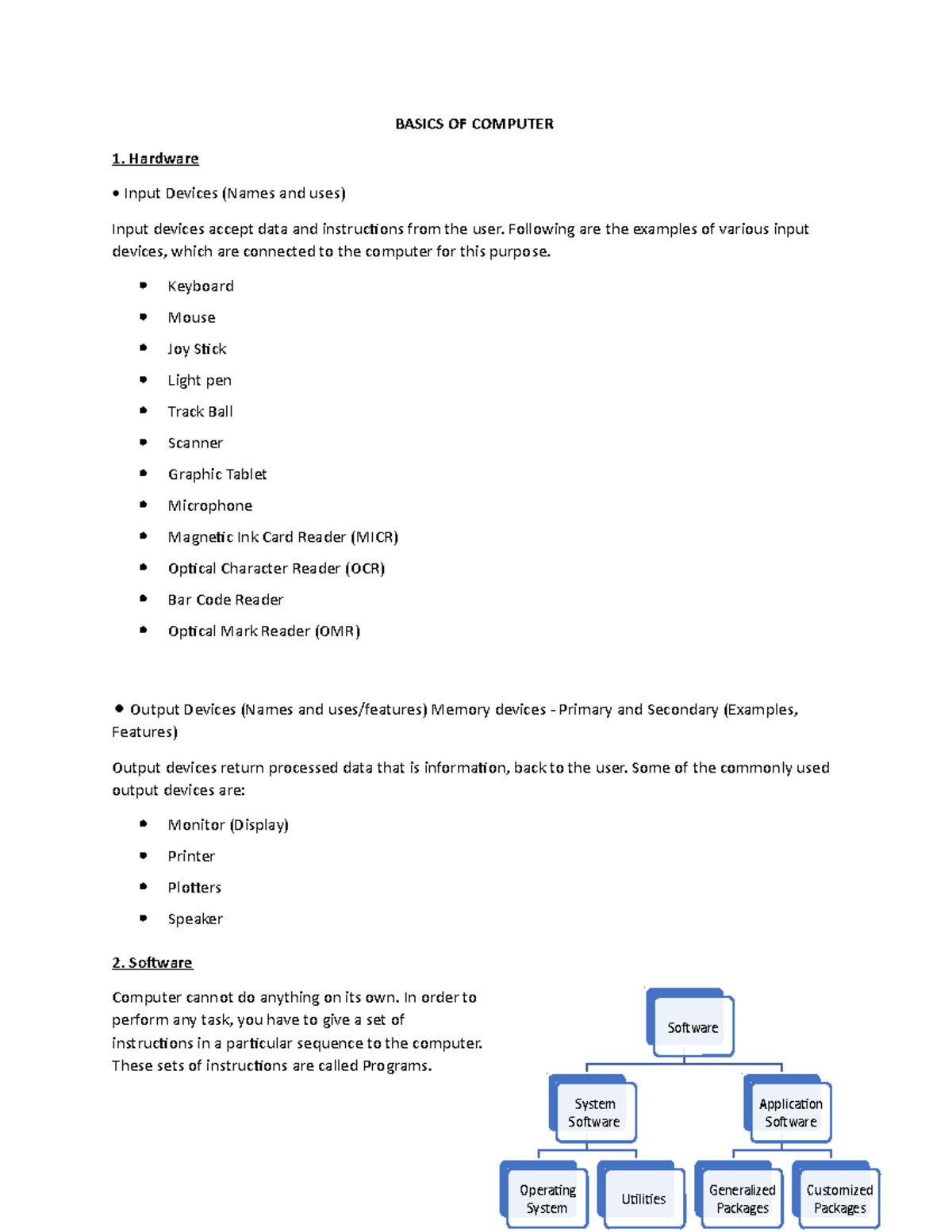 Basics OF Computer - Software System Software Operating System ...