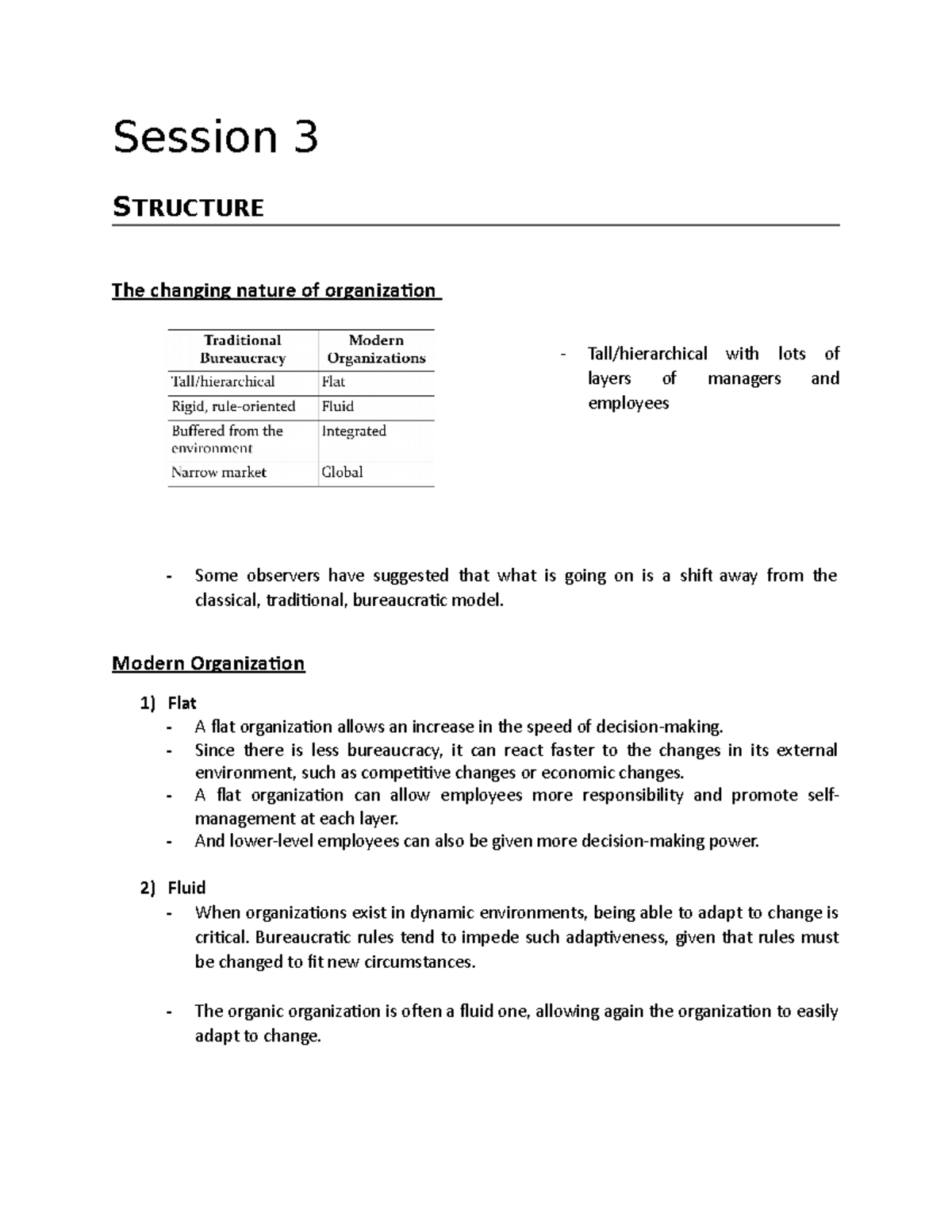 Session 3 - Lecture notes 3 - Session 3 STRUCTURE The changing nature ...