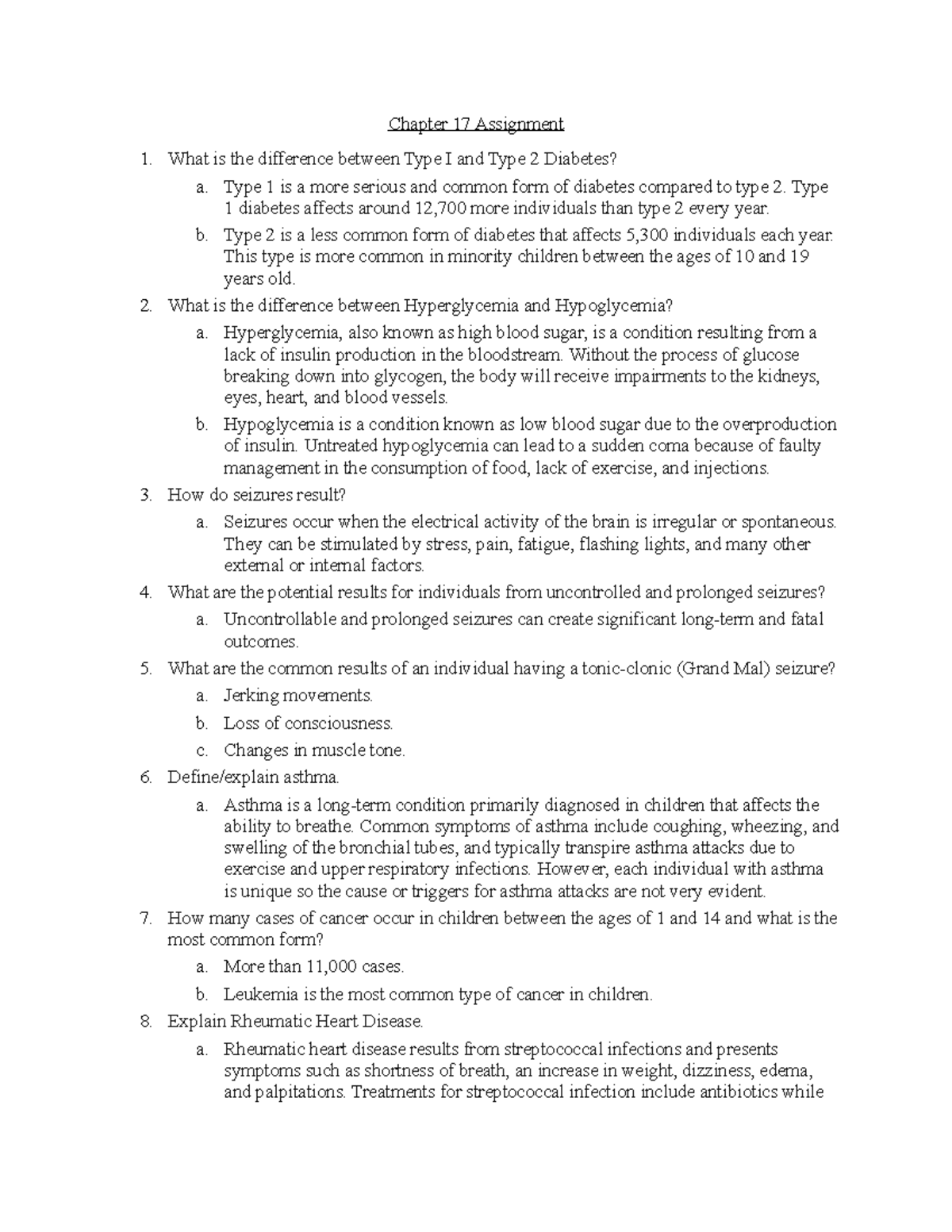 Chapter 14 Assignment (Special Populations) - Chapter 17 Assignment ...
