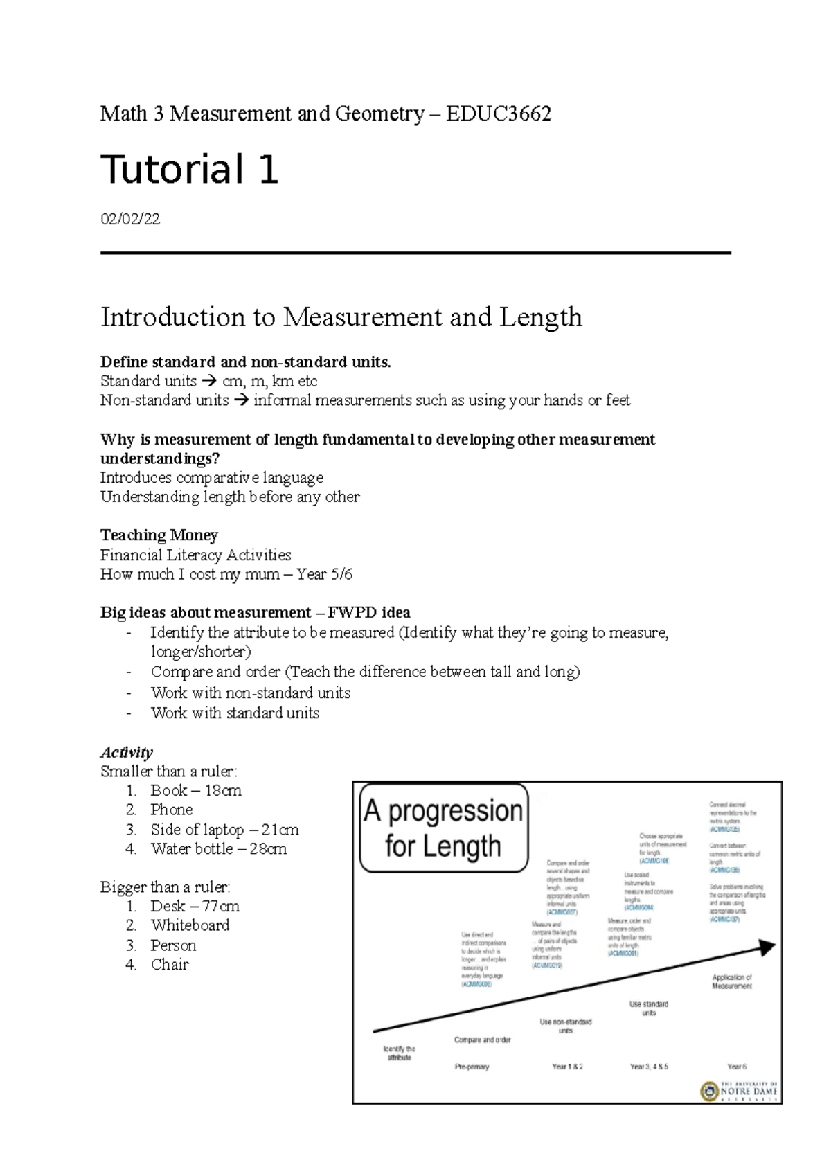 Math 3 Tutorial Notes Math 3 Measurement And Geometry Educ Tutorial Math 3 Tutorial Notes Math 3 Measurement And Geometry Educ Tutorial