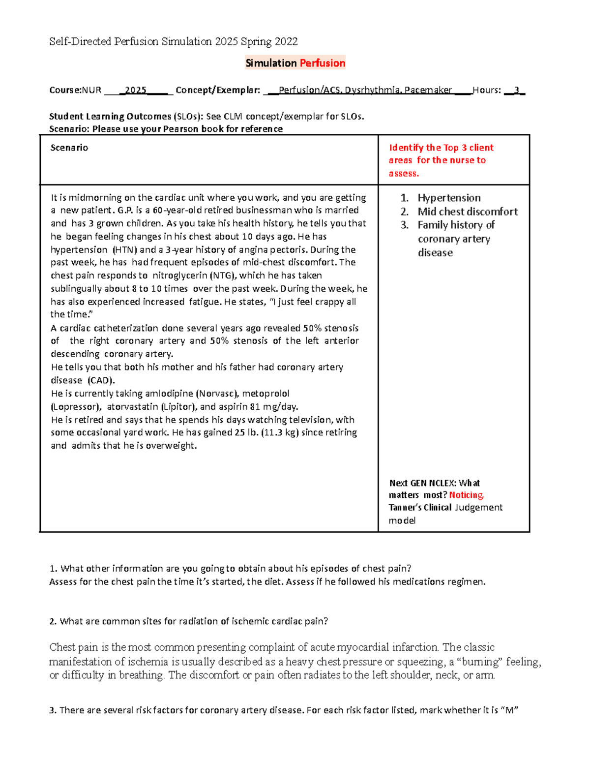 2025 perfusion lab packet due july 21 SelfDirected Perfusion