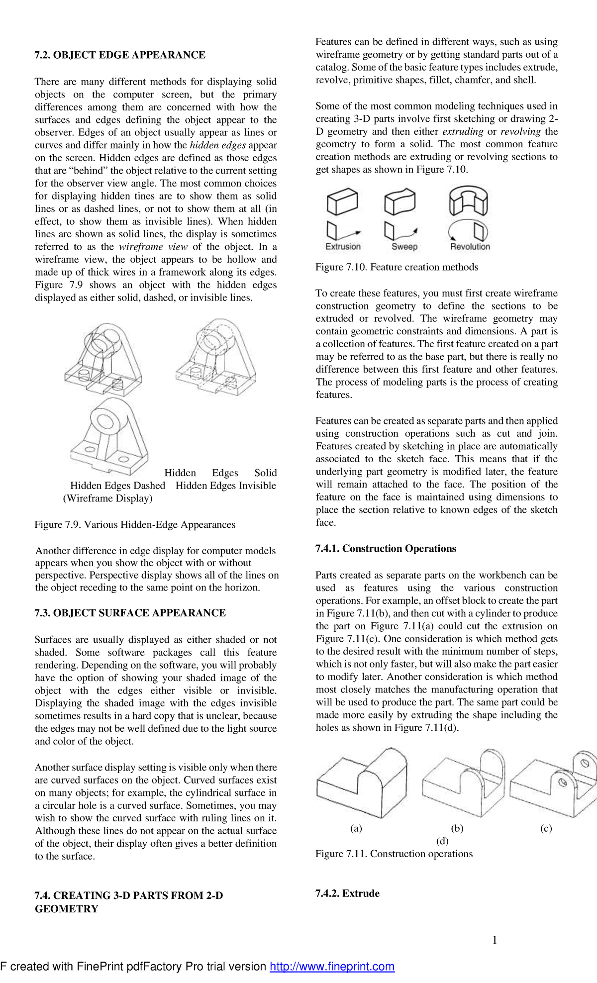 CAD7 P2 - AUTOCAD NOTES - 1 7. OBJECT EDGE APPEARANCE There are many ...