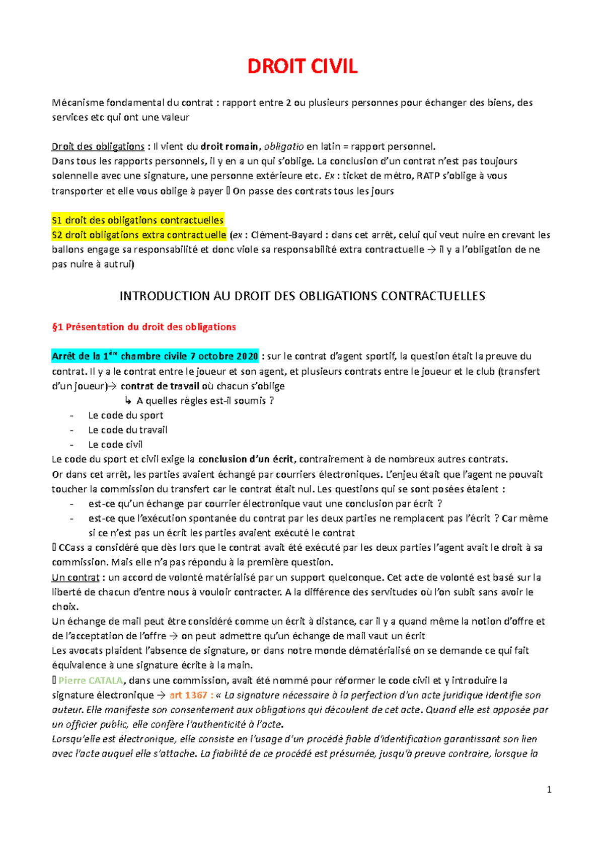 Droit Civil Cours de Yves Gautier DROIT CIVIL Mécanisme fondamental