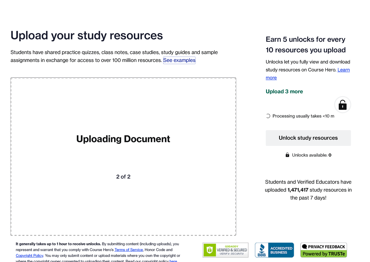 Upload Documents For Free Access 2 - Upload Your Study Resources ...