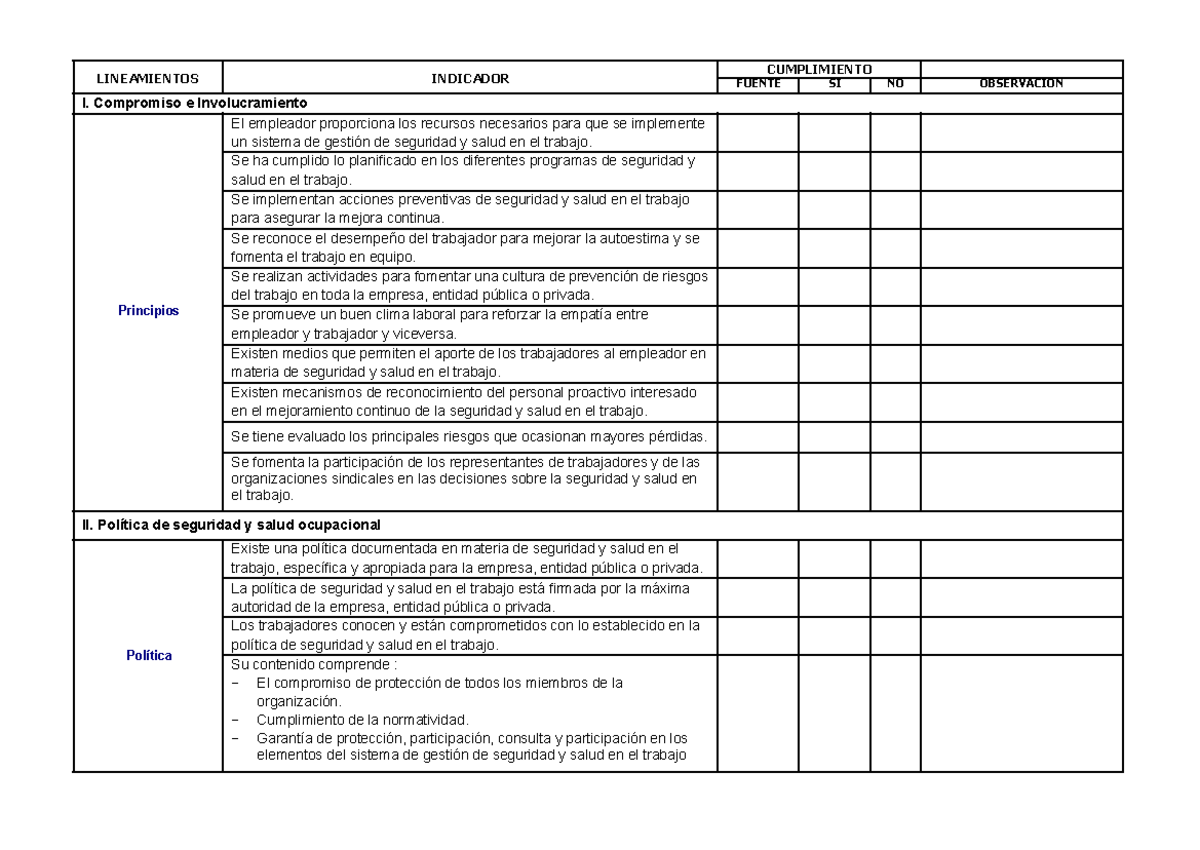 GUIA Basica Sobre Implementacion DE UN SG SST - LINEAMIENTOS INDICADOR ...