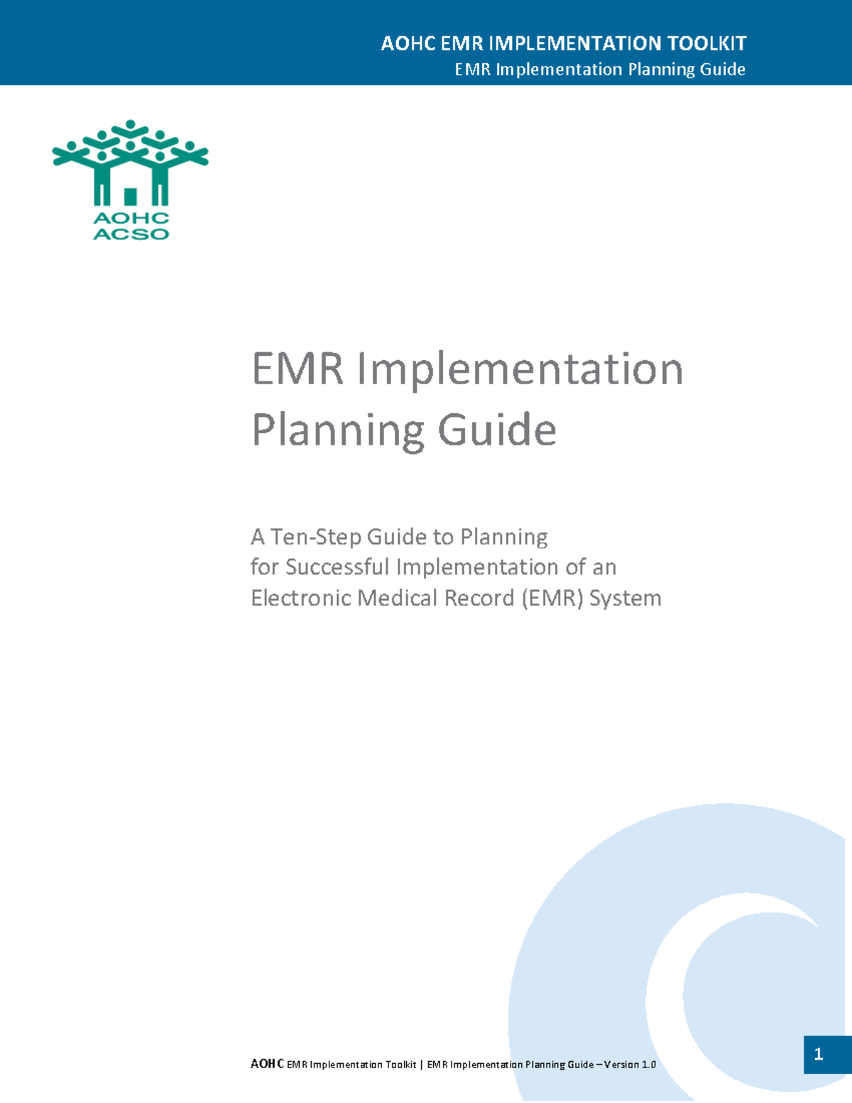 EMR Project - Implementation Planning Guide - EMR Implementation ...