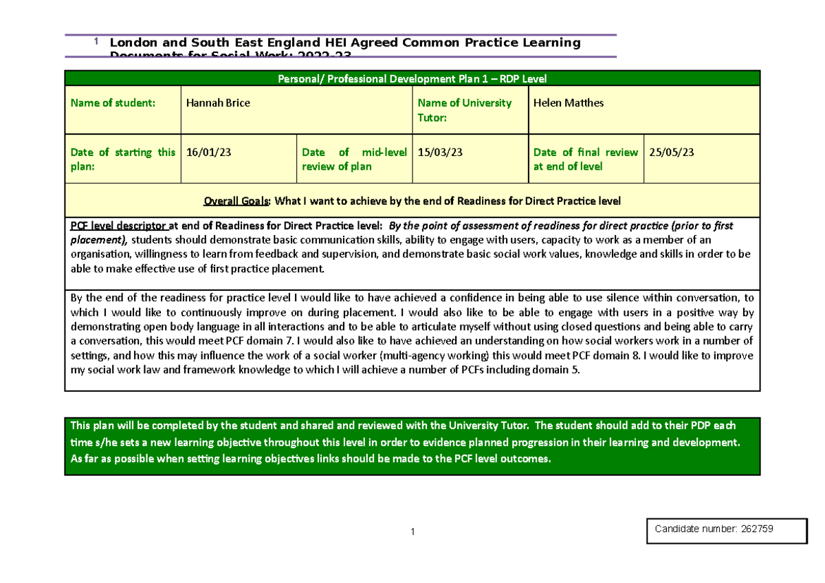 PPDP ppdp for readiness interview Candidate number 262759