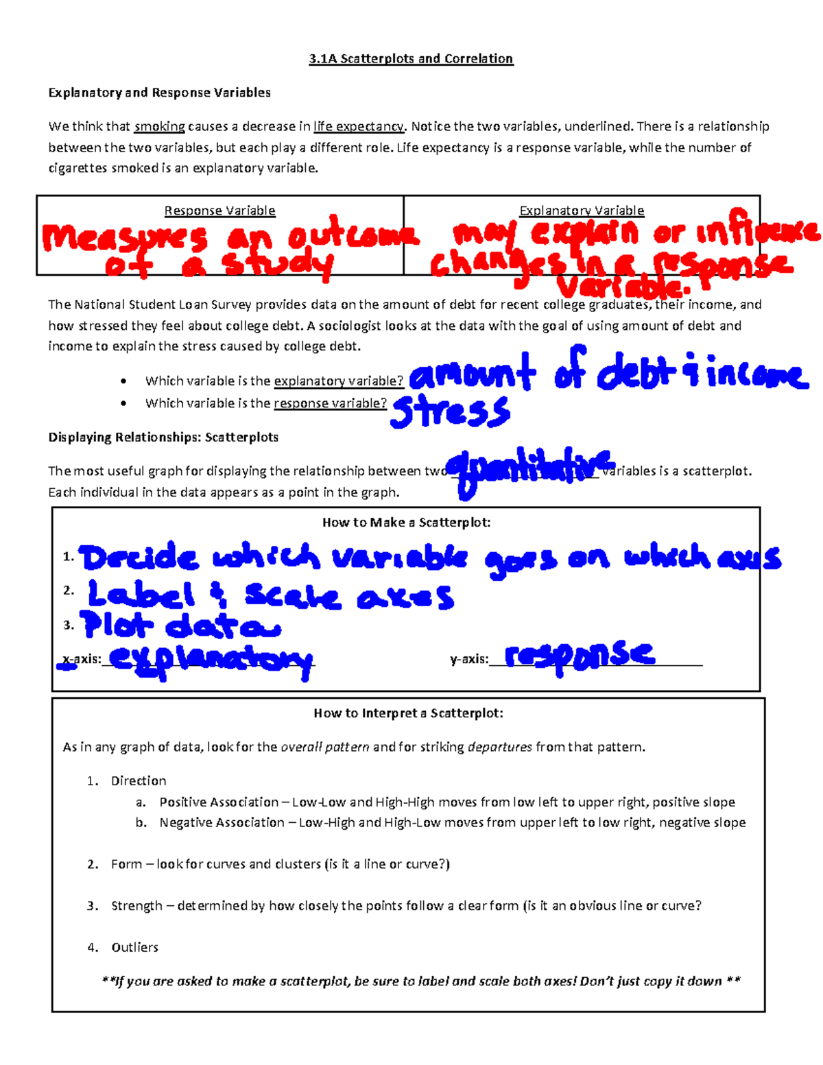 Chapter 3 - Lecture notes 3.1 - 3 Scatterplots and Correlation ...