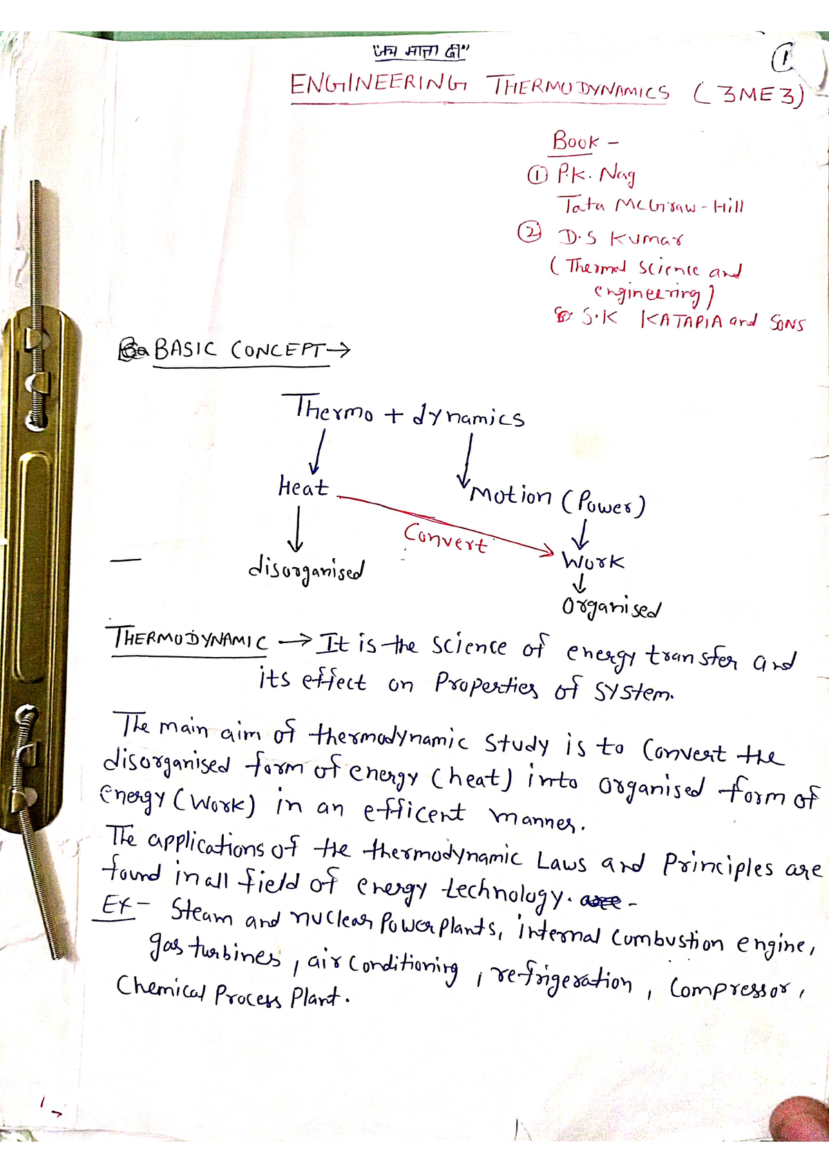 Thermodynamics Notes Unit-1 - B.tech - Studocu