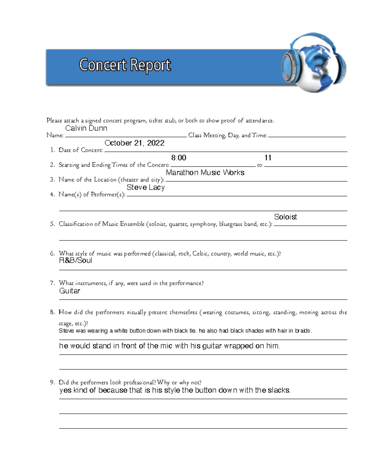 Concert report editable PDF 0 1 Please attach a signed concert