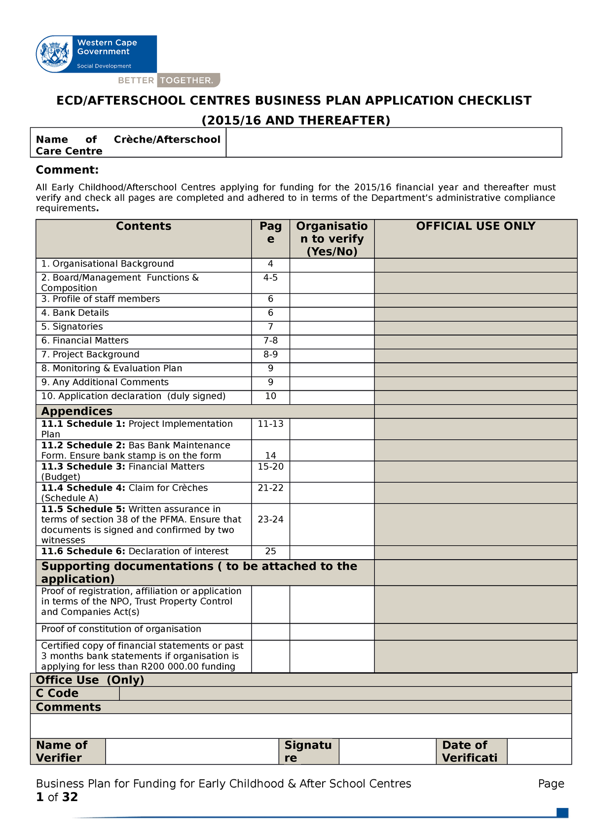 social development business plan