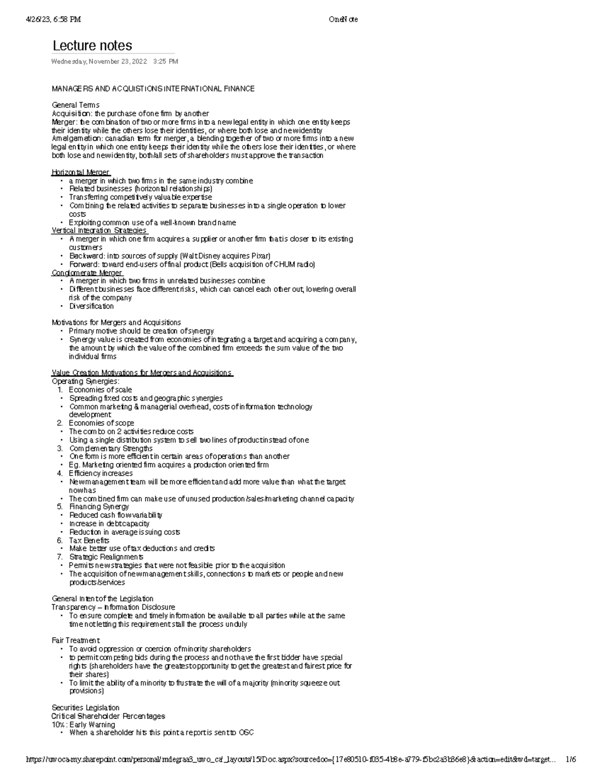 MOS 1023 - Lecture 8 - Lecture notes Wednesday, November 23, 2022 3:25 ...