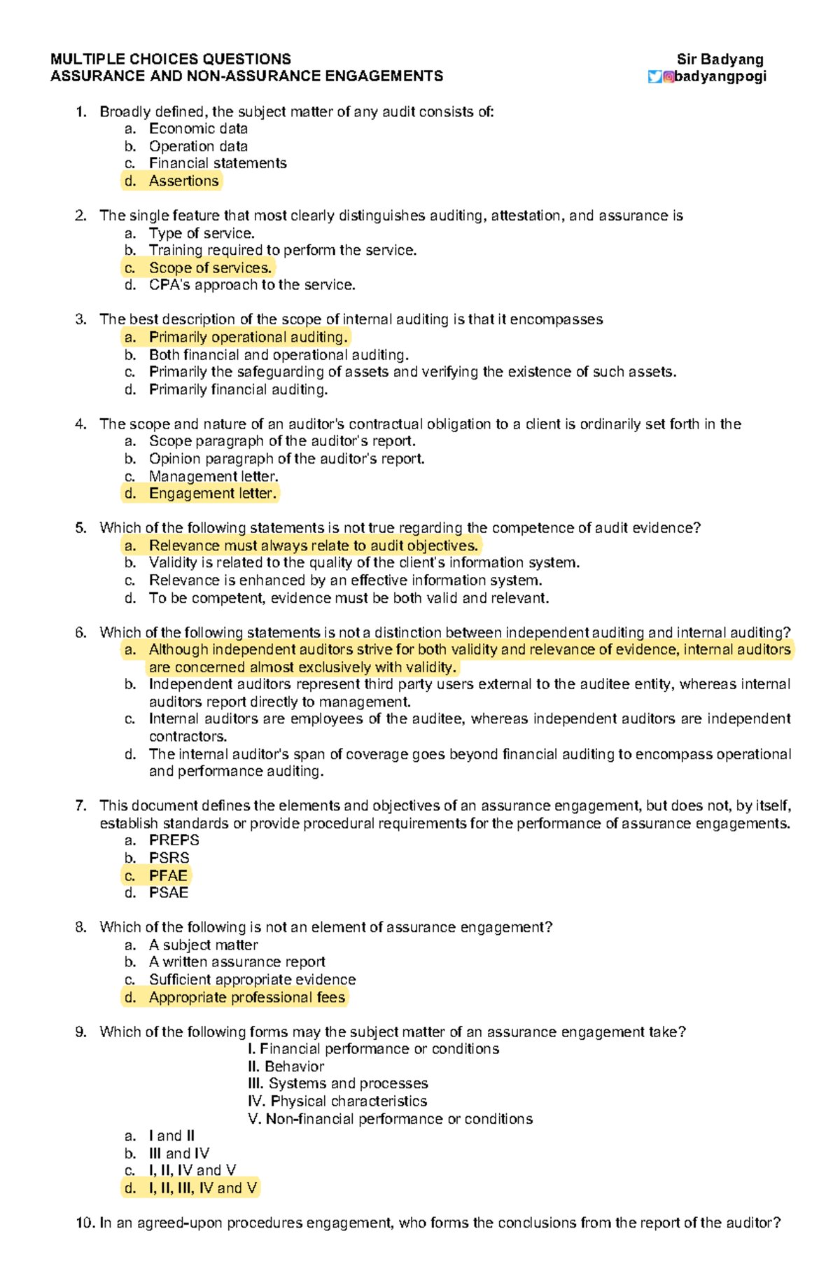 introduction-to-assurance-and-non-assurance-multiple-choices-questions