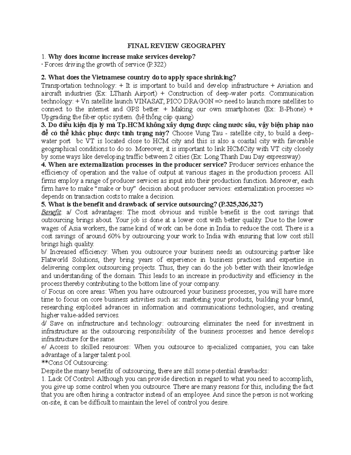 Geo Final Review - FINAL REVIEW GEOGRAPHY Why does income increase make ...