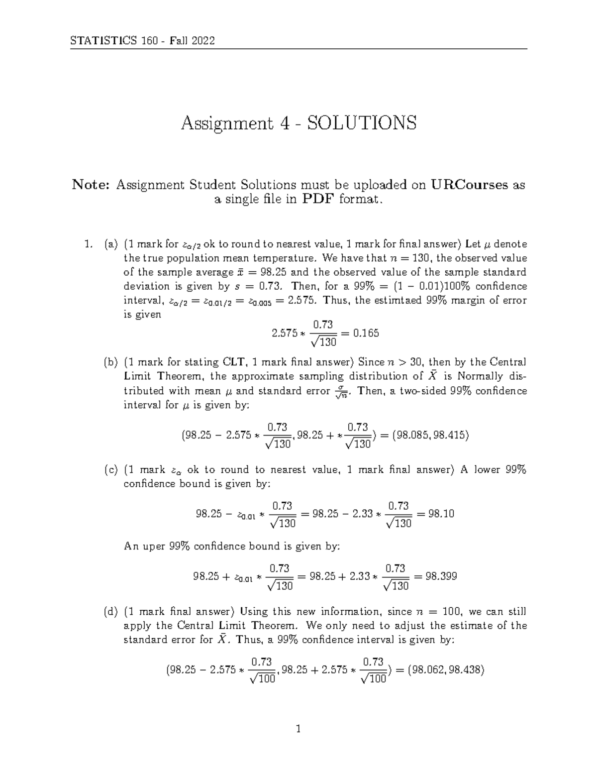 statistics assignment 4.20