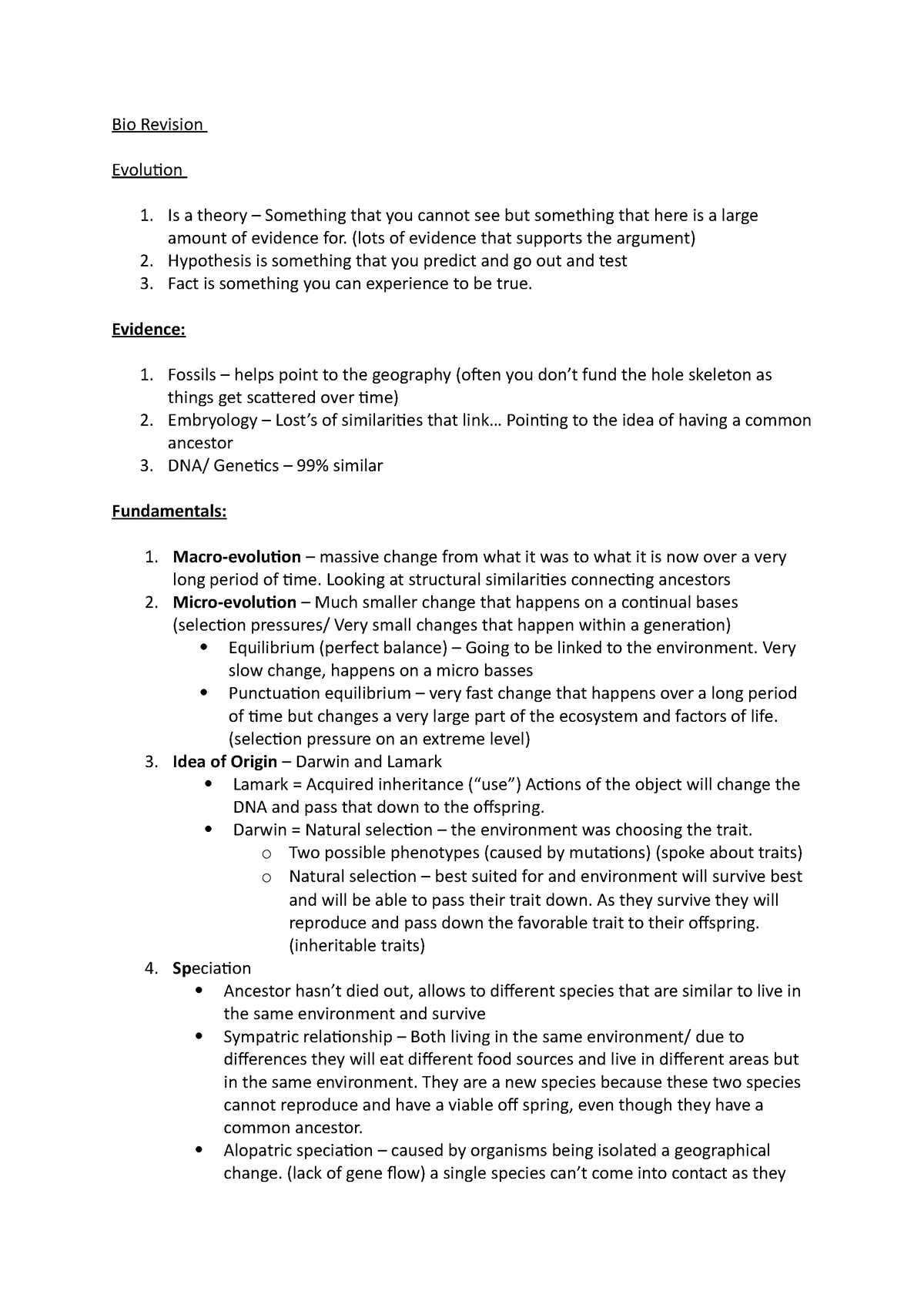 Bio Revision - Just some good Bio notes, hope they help. - Bio Revision ...