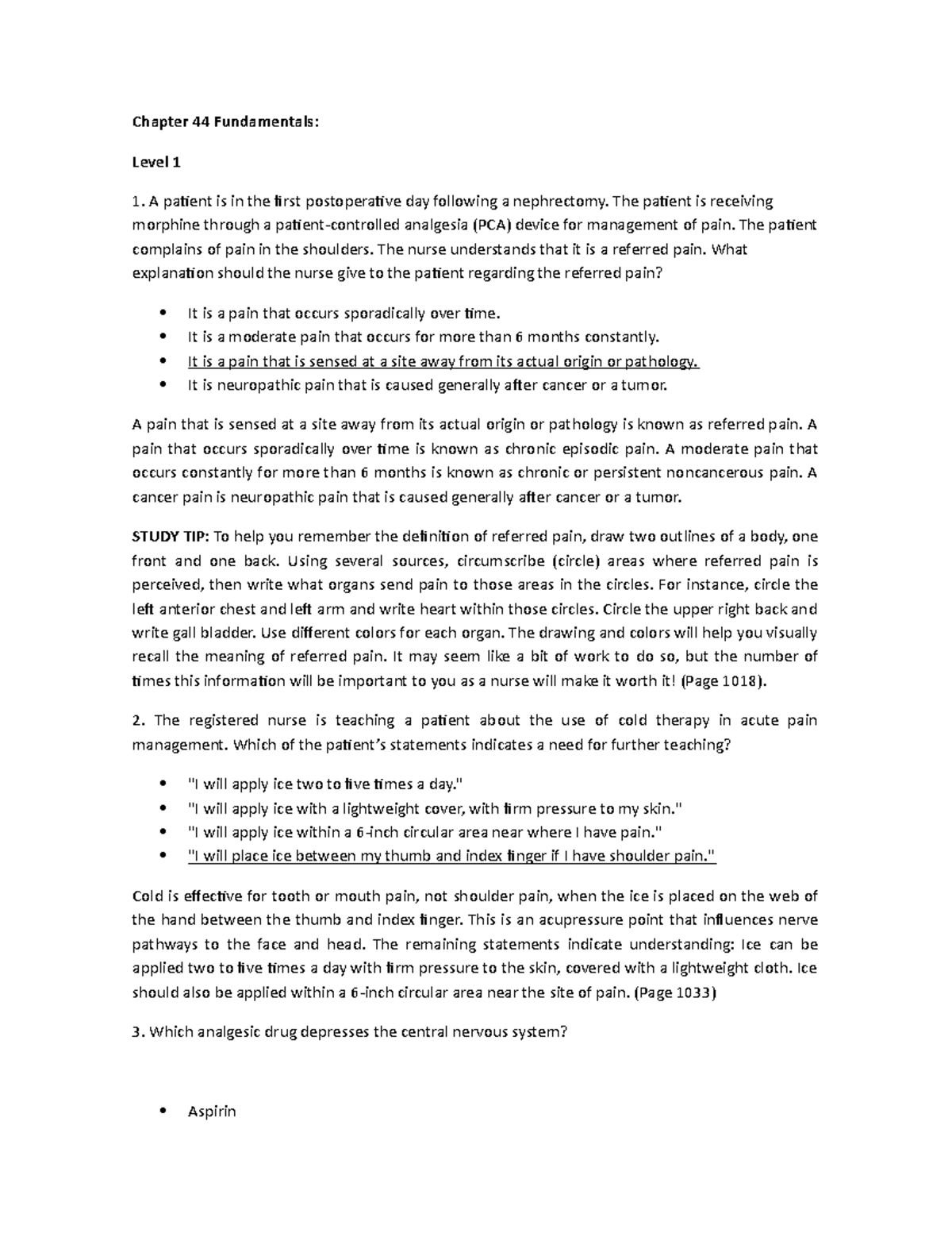 Chapter 44 Fundamentals - Chapter 44 Fundamentals: Level 1 A patient is ...