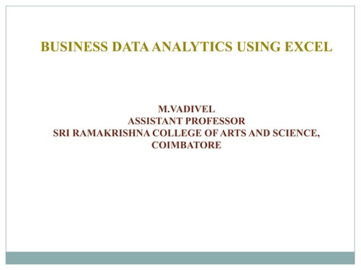 Introduction To Business Data Analytics 250951744 - Nghiên Cứu Khoa Học ...