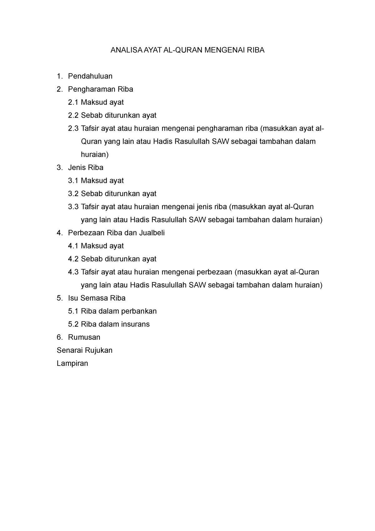 CTU101- Contoh Analisa AYAT AL- Quran - ANALISA AYAT AL-QURAN MENGENAI ...