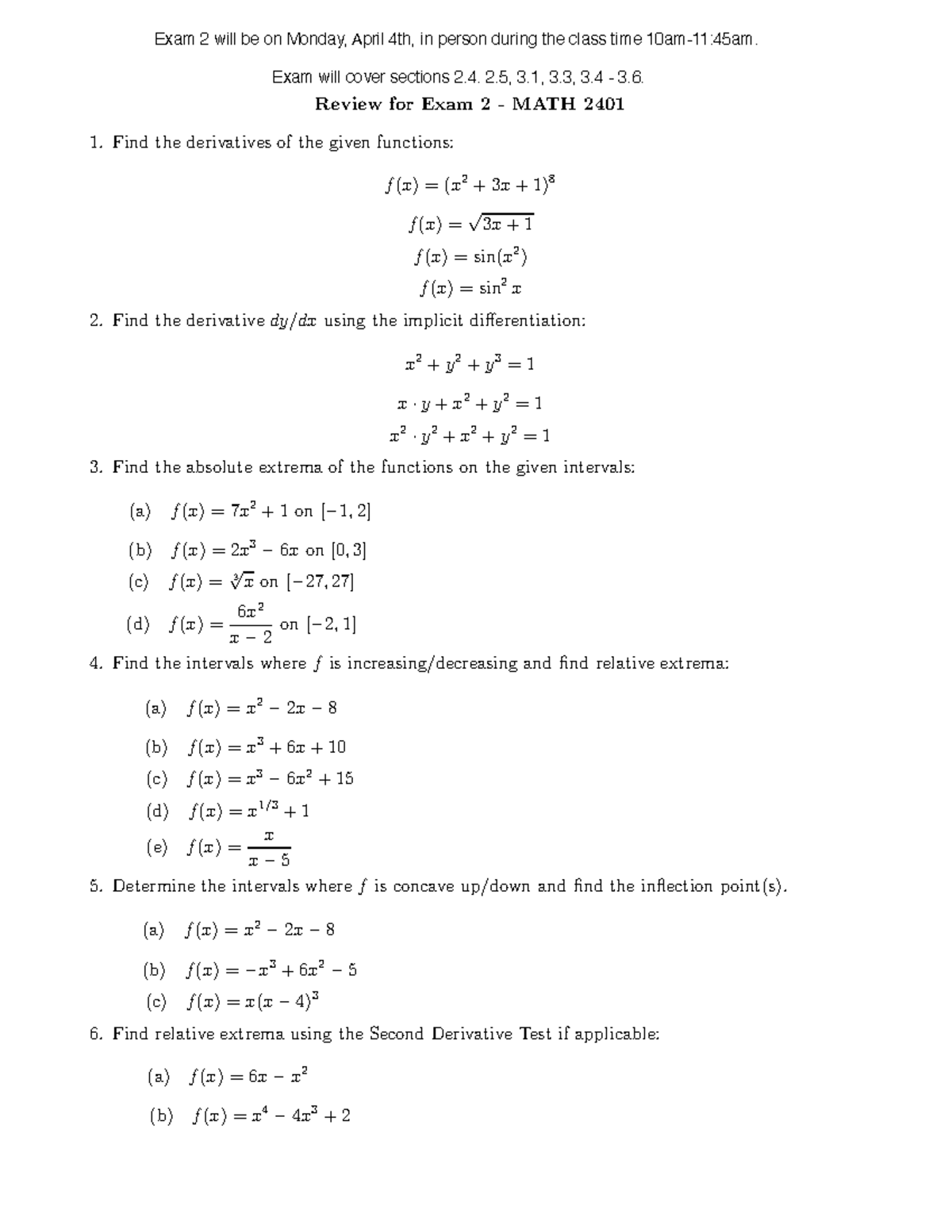 2401review-exam2study-guide-for-exam-2-many-problems-review-for-exam