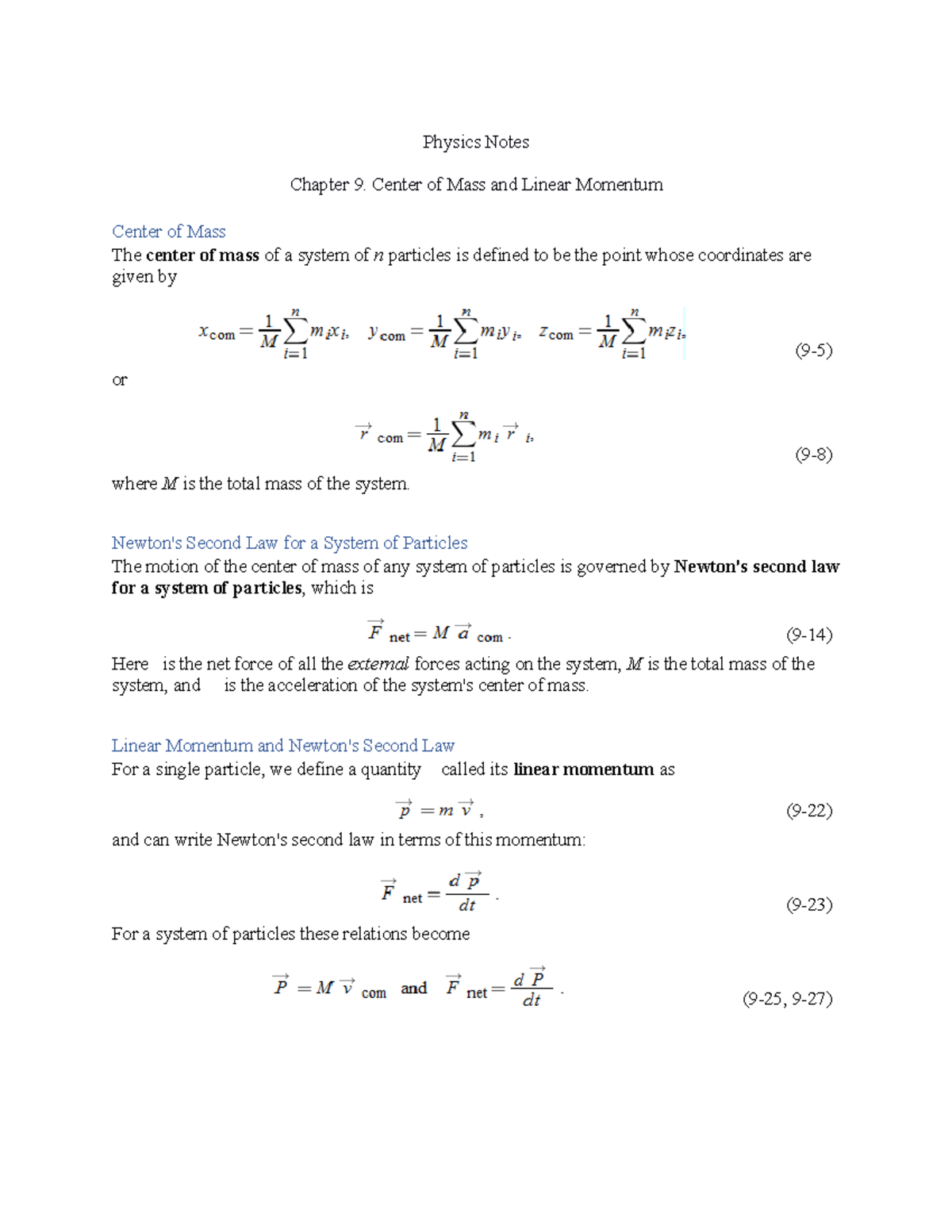 mastering physics chapter 9 homework