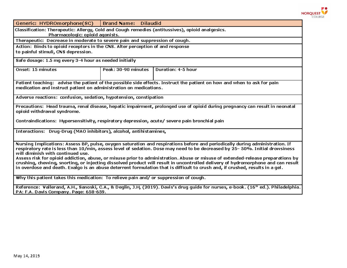 Hydromorphone(SC) - verry helpful - Generic: HYDROmorphone(SC) Brand ...