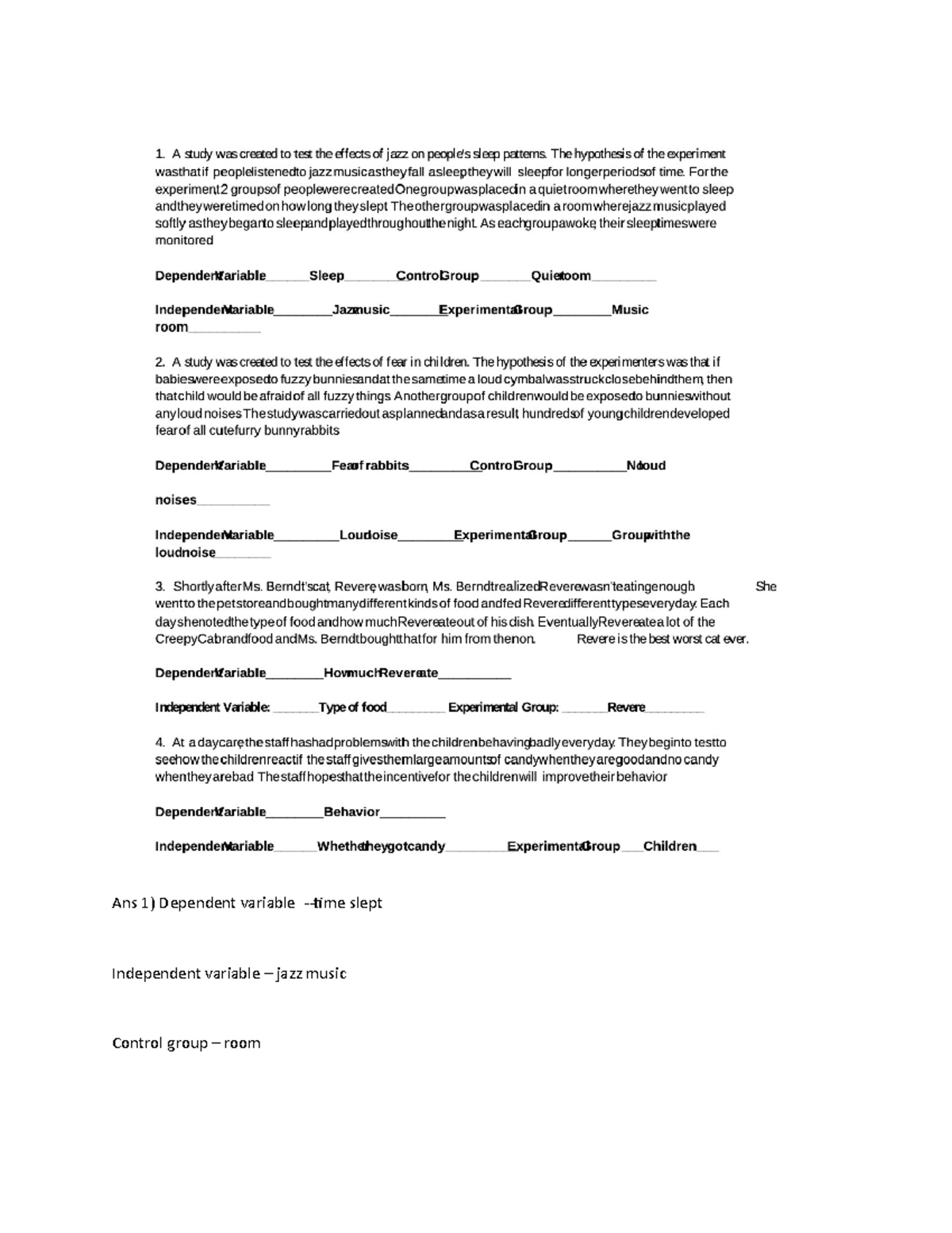 Copy of Pendleton Experimental Design Worksheet - Ans 1) Dependent ...