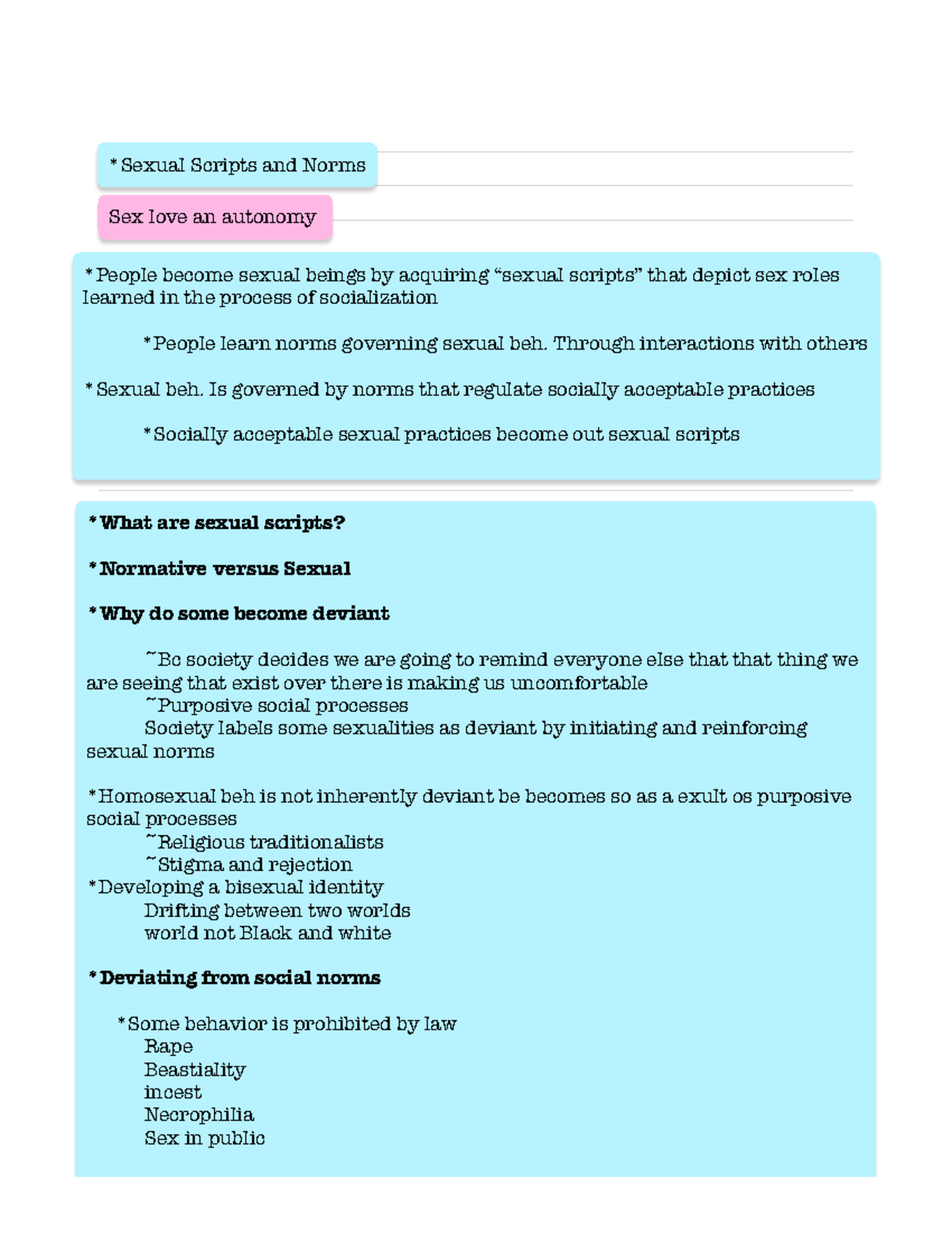 Sexual Scripts and Norms - Through interactions with others *Sexual beh ...
